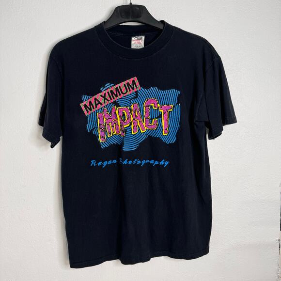 Vintage 90s “Maximum Impact” graphic tee single stitch Size XL - Picture 1 of 10